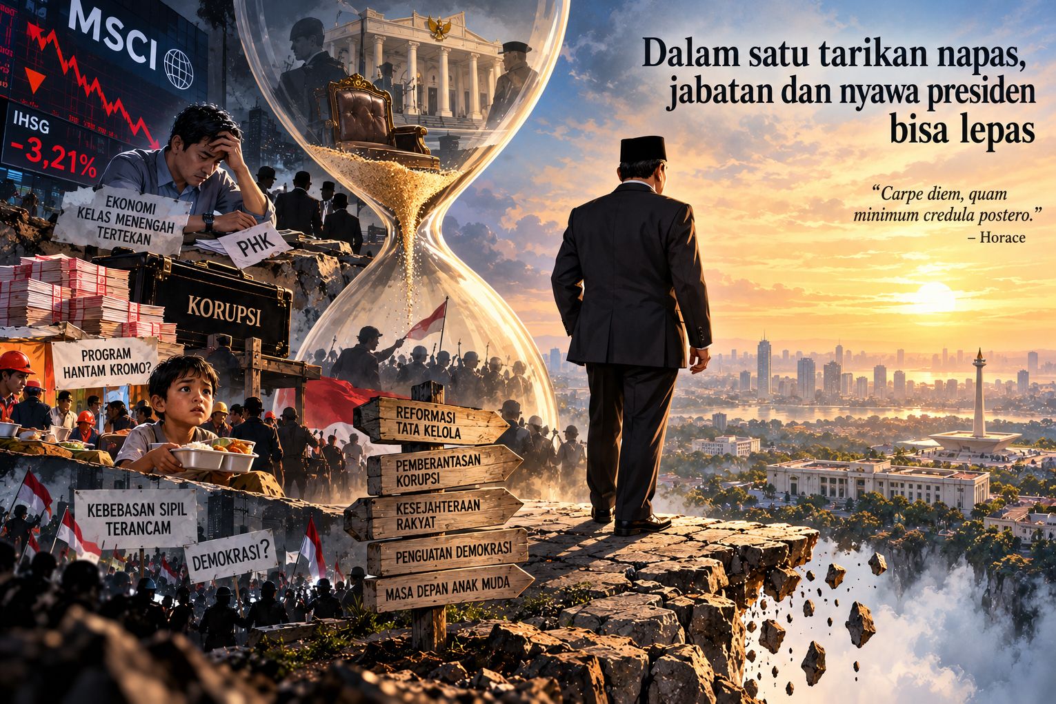 Dalam satu tarikan napas, jabatan dan nyawa presiden bisa lepas