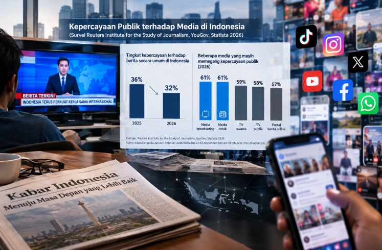 Trust Terhadap Media Indonesia Turun, Tetapi CNN Indonesia dan Kompas Masih Memegang 61 Persen Kepercayaan Publik