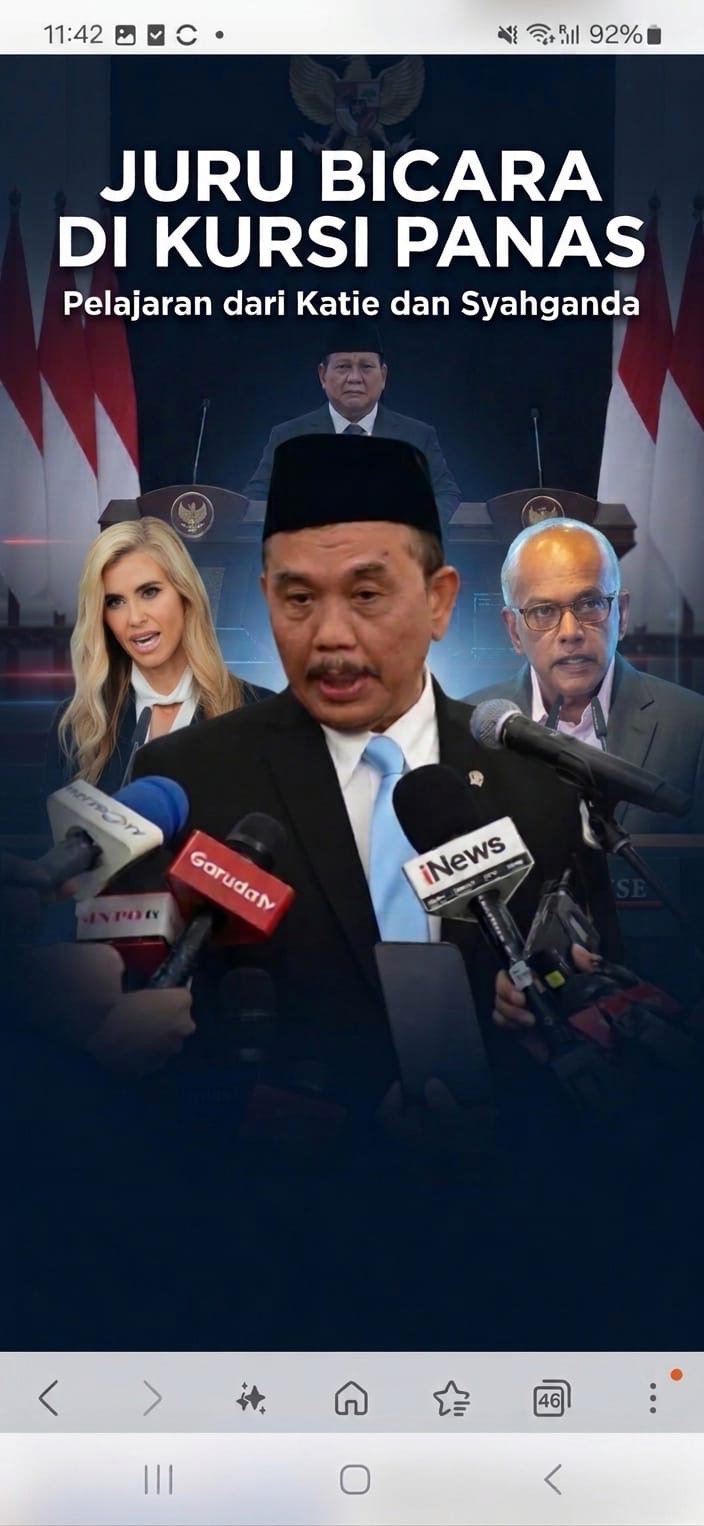 Juru Bicara Di Kursi Panas: Pelajaran dari Katie dan Syahganda